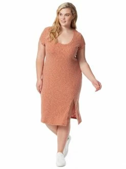 OJG Jax Knit Plus Dress In Auburn