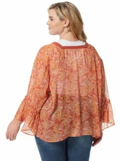 OJG Binx Kimono In Folkloric Auburn Clothing