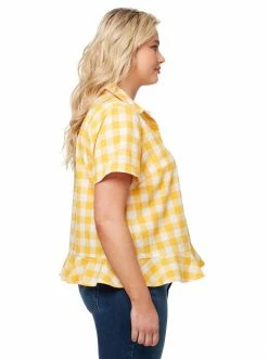 OJG Nellie Top In Golden Rod Gingham Clothing