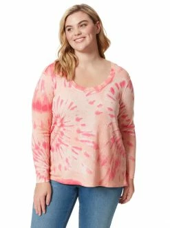 OJG Melinda Top In Dusty Pink Tie Dye