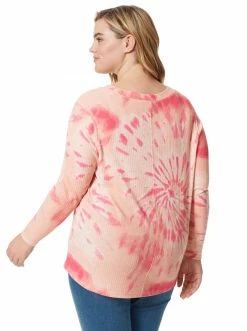 OJG Melinda Top In Dusty Pink Tie Dye