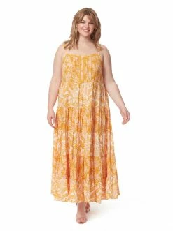 OJG New Arrivals Alanis Tier Dress In Palm Bliss