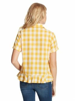 OJG Nellie Top In Golden Rod Gingham Clothing