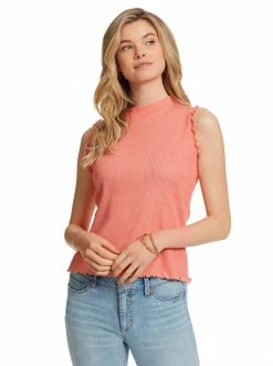 OJG Valerie Rib Top In Rose Clothing