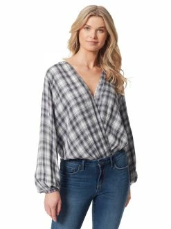 OJG Arya Bodysuit In Shadow Plaid Clothing