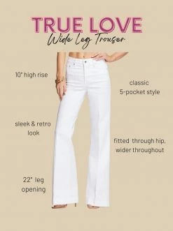OJG True Love Wide Leg Trouser Jeans In White Clothing