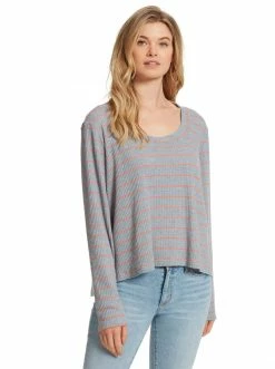 OJG Melinda Top In Light Heather Grey Clothing