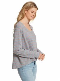 OJG Melinda Top In Light Heather Grey Clothing