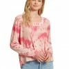 OJG Melinda Top In Dusty Pink Tie Dye