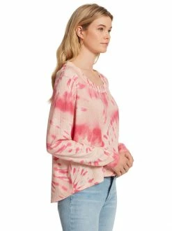 OJG Melinda Top In Dusty Pink Tie Dye
