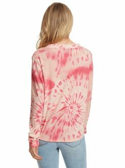 OJG Melinda Top In Dusty Pink Tie Dye
