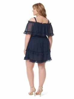 OJG Clothing Amaya Ruffle Dress In Black Iris