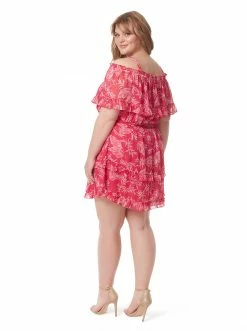 OJG New Arrivals Amaya Ruffle Dress In Summer Bloom