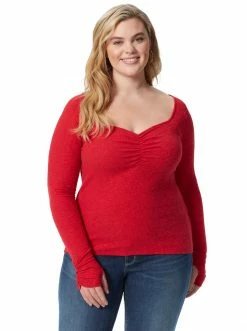 OJG Marlowe Top In Tango Red Clothing