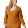 OJG Zoe Top In Buckthorn Brown Clothing