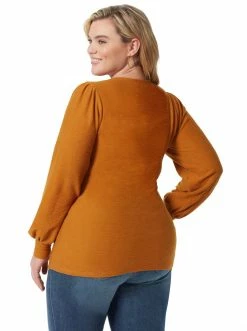 OJG Zoe Top In Buckthorn Brown Clothing