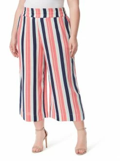 OJG Rosalie Wide Leg Pant In Black Iris Stripe Clothing