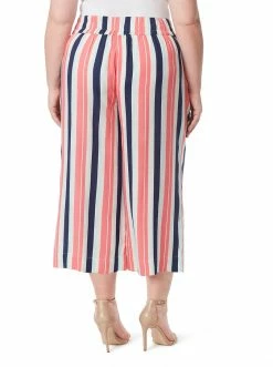 OJG Rosalie Wide Leg Pant In Black Iris Stripe Clothing