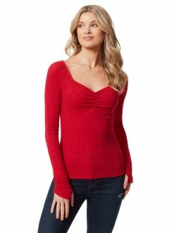 OJG Marlowe Top In Tango Red Clothing