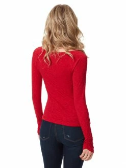 OJG Marlowe Top In Tango Red Clothing