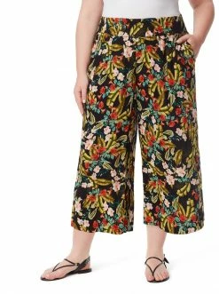 OJG Clothing Rosalie Wide Leg Pant In Island Wildfower Black