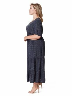OJG Clothing Naomi Dress In Charcoal Dot