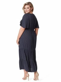 OJG Clothing Naomi Dress In Charcoal Dot