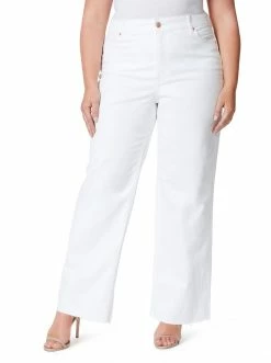 OJG Tease High Rise Wide Leg Jeans In White Clothing
