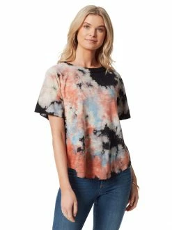 OJG Clothing Stevie Graphic Tee In Black Pop Tie Dye