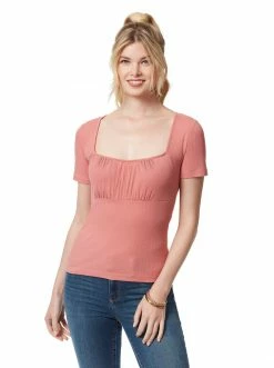 OJG Clothing Jordyn Sweetheart Top In Dusty Rose