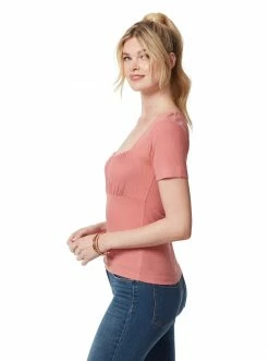OJG Clothing Jordyn Sweetheart Top In Dusty Rose
