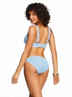 Amerex Swim Afternoon Tea Tie Front D-Bra In Caspian Plaid