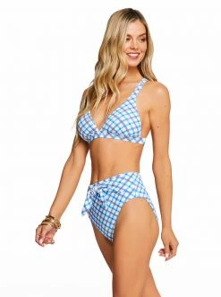 Amerex Swim Afternoon Tea Full Support Triangle Bra In Caspian Plaid