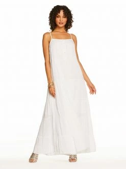 OJG Clothing Alanis Tier Dress In Bright White