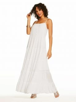OJG Clothing Alanis Tier Dress In Bright White