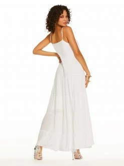 OJG Clothing Alanis Tier Dress In Bright White