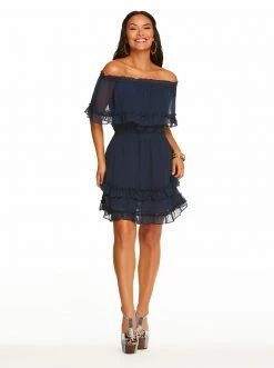 OJG Clothing Amaya Ruffle Dress In Black Iris