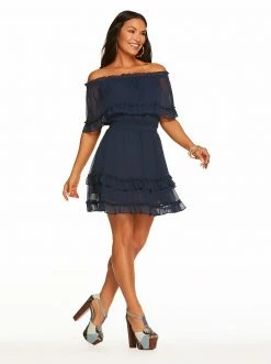 OJG Clothing Amaya Ruffle Dress In Black Iris