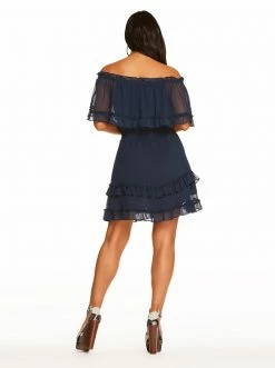 OJG Clothing Amaya Ruffle Dress In Black Iris