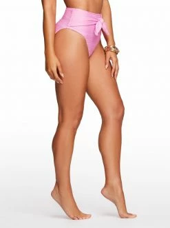 Amerex Basic Solids High Waisted Bottom In Azaelia Swim