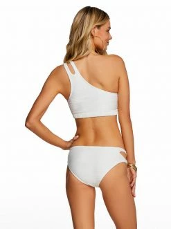 Amerex Swim Basic Solids One Shoulder Top In White
