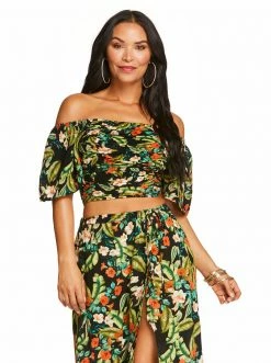 OJG Brinne Top In Island Wildflower Black