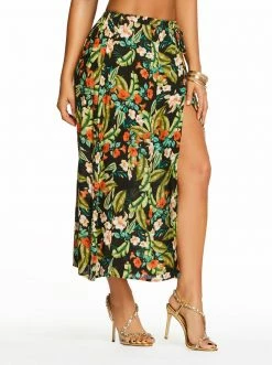 OJG Irina Skirt In Island Wildflower Black Best Sellers