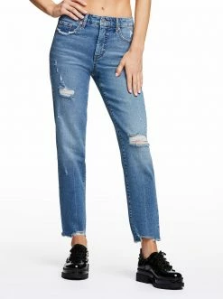 OJG Spotlight High Rise Straight Jeans In Blue Streak