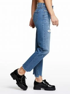 OJG Spotlight High Rise Straight Jeans In Blue Streak