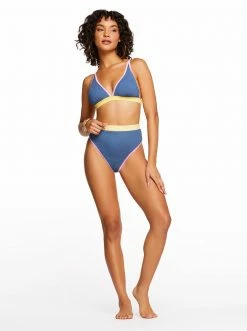 Amerex Swim Chop & Change High Waisted Bottom In Navy
