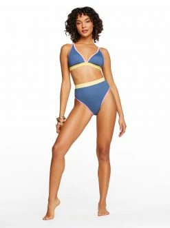 Amerex Chop & Change Full Support Triangle Bra In Navy Swim