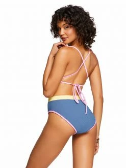 Amerex Chop & Change Full Support Triangle Bra In Navy Swim