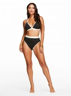 Amerex Chop & Change Full Support Triangle Bra In Black Swim