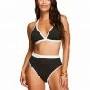 Amerex Chop & Change Full Support Triangle Bra In Black Swim